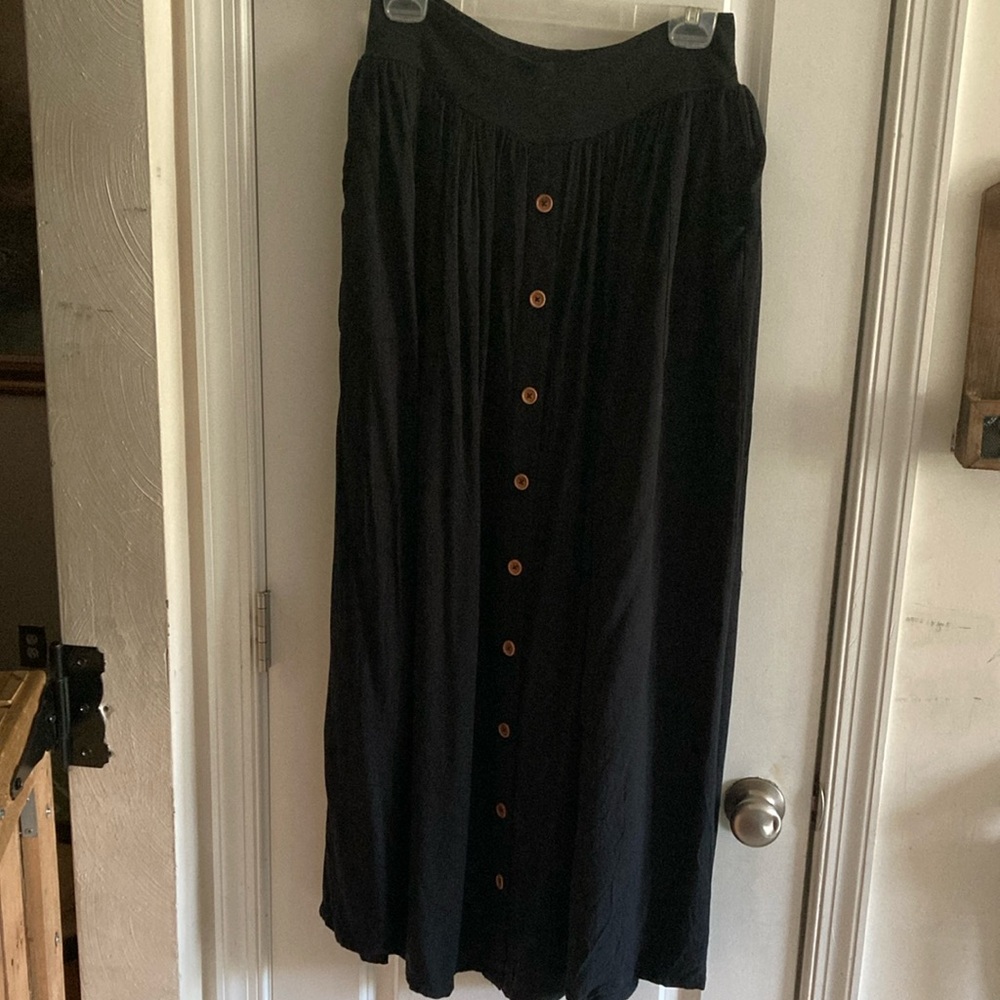 Matilda Jane Black Midi A-Line Skirt